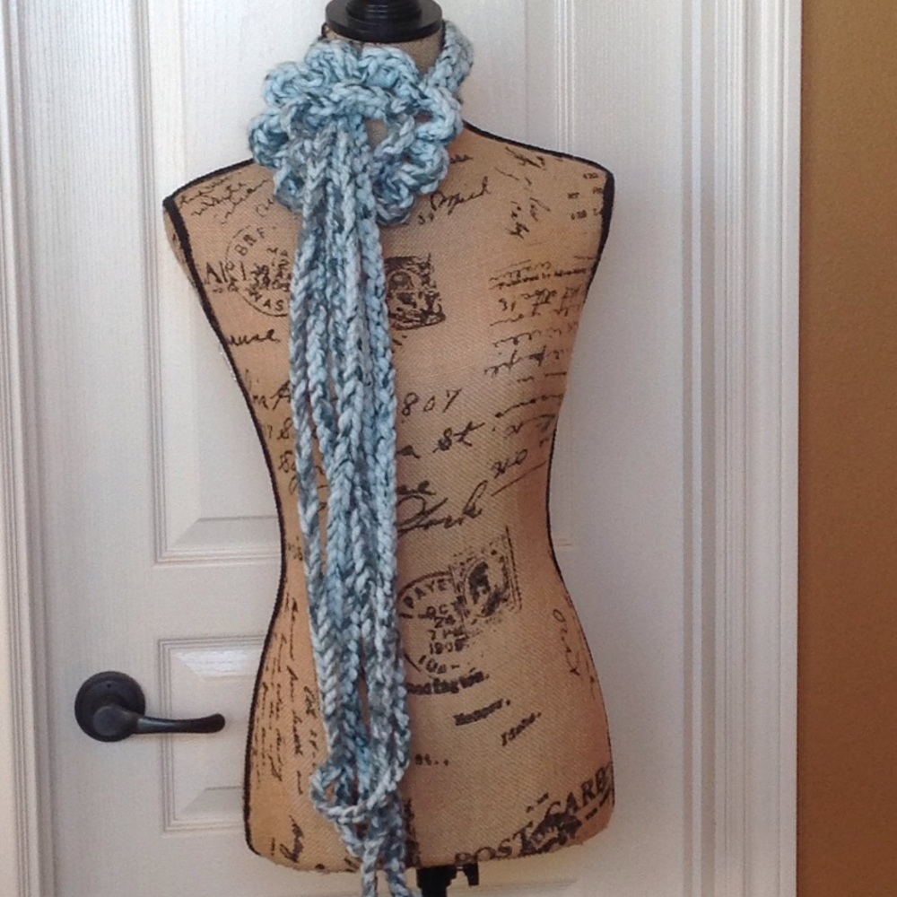 Multi color mint custom knitted scarf.